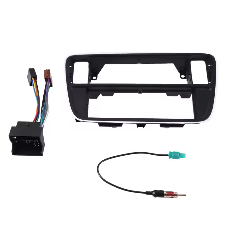 Kit de tablero de coche de un solo Din, antena de arnés para Volkswagen Up Skoda Citigo Seat Mii 2012 + marco, Panel de Radio, placa Fascia - 1