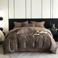 Svetanya Juego de Ropa de Cama con Diseño Floral Pastoral en Amarillo y Morado Tamaño Queen y King Algodón Egipcio Ajustable - details 32