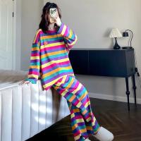 Conjunto de Pijama de Manga Larga Coreana Talla Grande Moda de Dormir para Mujeres - details 1