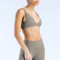 Nuevo sujetador deportivo minimalista de spandex con costura nueva, adecuado para el fitness femenino, estiramiento, ropa de yoga transpirable. - details 10