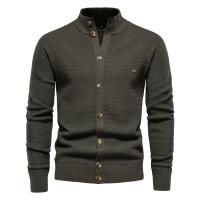 cárdigan de punto para hombre, suéter de algodón con botones de alta calidad y cuello simulado para hombre, cárdigans de diseñador a la moda para invierno - details 1