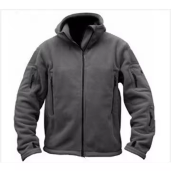 Chaqueta con capucha de lana cálida a prueba de frío para hombre, color sólido, para exteriores - 1