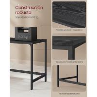 Escritorio con 2 Estantes a la Izquierda o a la Derecha, Mesa de Trabajo, para Salón Oficina, Estructura de Acero, Industrial, Negro Ébano LWD047B16 - details 69