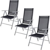 2X Sillas de Jardín Plegables Antracita Asiento Ligero Aluminio Silla Reclinable 8 Posiciones hasta 120Kg - details 9