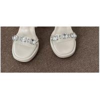 Tacones altos desgaste exterior de las mujeres 2025 verano nuevo francés tacón grueso diamantes de imitación sandalias de cristal transparente zapatillas de mujer zapatos de mujer - details 26