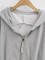 Sudadera con capucha holgada de manga larga de estilo corto, cintura alta, doble, deportiva, moda, camisa nueva - details 5