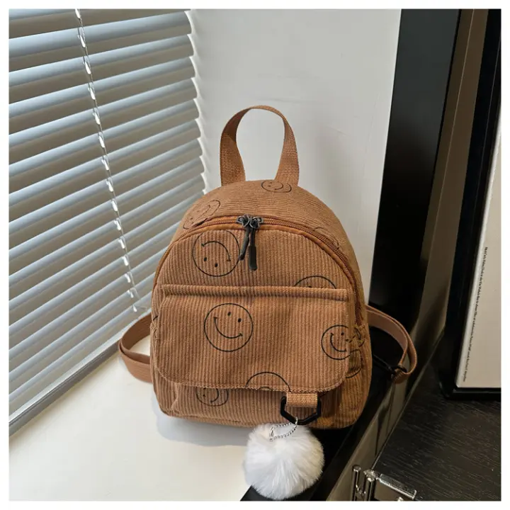 Niñas, Mochila, Estudiante, Color Sólido, Retro, Mochila Escolar, Mujer, Pana, Mochila, Casual - 1