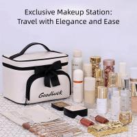 Bolsa de almacenamiento de cosméticos de PU impermeable con cremallera, bolsa de maquillaje con lazo a prueba de polvo, bolsa de lavado multicompartimento de gran capacidad - details 3