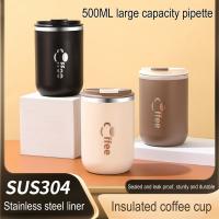 Taza de café de acero inoxidable de 16,9 oz, frasco de vacío de viaje a prueba de fugas, taza aislada, leche, té, botella de agua con tapa, 500ml - details 2