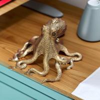 Escultura de pulpo de latón, figuritas de animales innovadoras y creativas, modelo de pulpo exquisito simulado, adorno para oficina - details 1