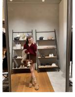 Zapatos de algodón de cuero con plataforma de tacón alto, botines cortos de terciopelo con tacón grueso, botines de tacón bajo. - details 36