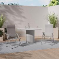 Sillas Plegables de Jardín, Juego de 4, Silla de Exterior con Marco de Metal, Respaldo Reclinable en 8 Ángulos, Carga de 150 kg, Gris GCB30GY - details 1