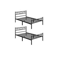 Cama de Metal Moderno con Marco Tamaño Individual/Doble Diseño Youth Somier Blanco - details 12