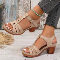 Sandalias de tacón grueso con una sola tira, transpirables, casuales, cómodas y a la moda para mujer, verano 2025 - details 2