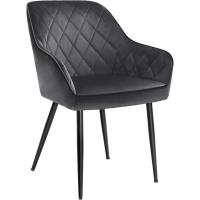 Silla de Cocina, Sillón de Terciopelo, Silla Tapizada con Reposabrazos, Carga Máx. de 120 kg, Patas - details 2