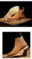 Botas cortas clásicas Retro de cuero de ante de vaca auténtico estilo británico para hombre, zapatos casuales de alta calidad - details 9