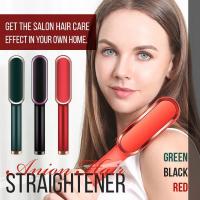Plancha de pelo de anión 2 en 1, rizador con pantalla LCD para cabello seco/húmedo, peine eléctrico para mujer - details 5