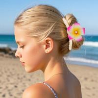 Pasadores bohemios, garra para el pelo con flores, horquilla bonita con perlas, pinza para el pelo con flores, tocado de estilo coreano, Clip de tiburón grande para mujer - details 8