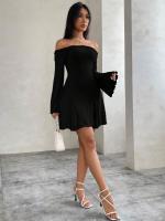 Vestido de mujer con temperamento frío y falda corta delgada - details 4