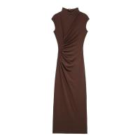 Vestido midi clásico plisado y decorado de moda para mujer, nuevo y personalizado - details 0