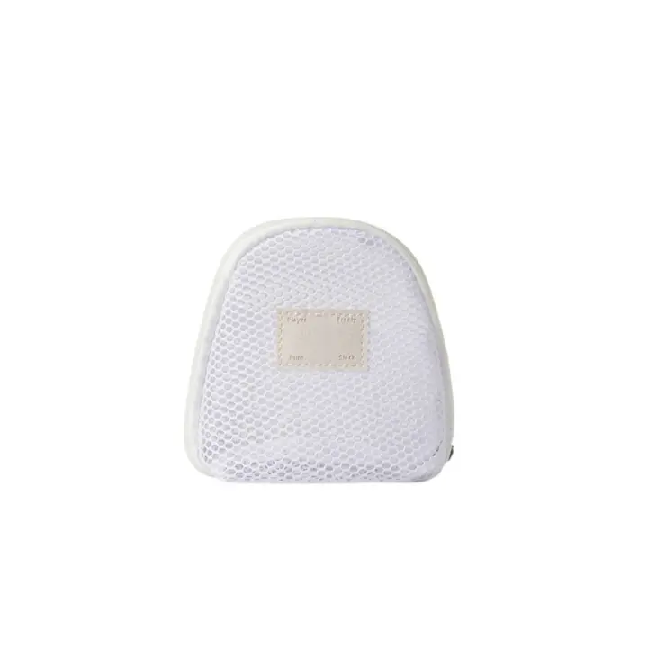 Bolsa de maquillaje de malla semicircular Simple, bolsa ligera para lápiz labial, bolsa de cosméticos transparente, bolsa de lavado con cremallera, bolsa de almacenamiento para artículos de tocador, viajes - 1
