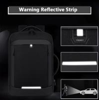 Mochila expandible para portátil para hombre, bolsa impermeable negra para Notebook, 16 pulgadas, 17 pulgadas, mochila - details 13