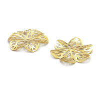 Tapas de cuentas de flores de latón de color no chapado, suministros de joyería Diy de alta calidad, collar, pendientes, accesorios para mujer - details 14