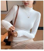 Elegante Suéter de Medio Cuello de Punto para Mujer 2025 Moda Coreana Tops de Punto con Mangas Largas - details 13
