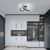 Plafón LED de Techo Nórdico, 22W, 2500LM - GOECO-3000/6500K, Luz Blanca Caliente/Fría - 25*25*12 CM - Negro - Diseño Floral - details 5