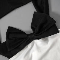 Mini vestido de empalme con lazo para mujer, vestido ajustado de cintura alta, Sexy, hombros descubiertos, fiesta Retro - details 4