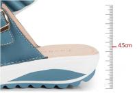 Zapatillas de cuero con cuña y plataforma para mujer, zapatillas informales - details 1