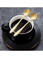 8/12Pcs Stainless Steel Cherry Rose Flower Gold Scoop Coffee Spoon Gifts Kitchen Dessert Tea Accessories Tableware Decoration - details 4