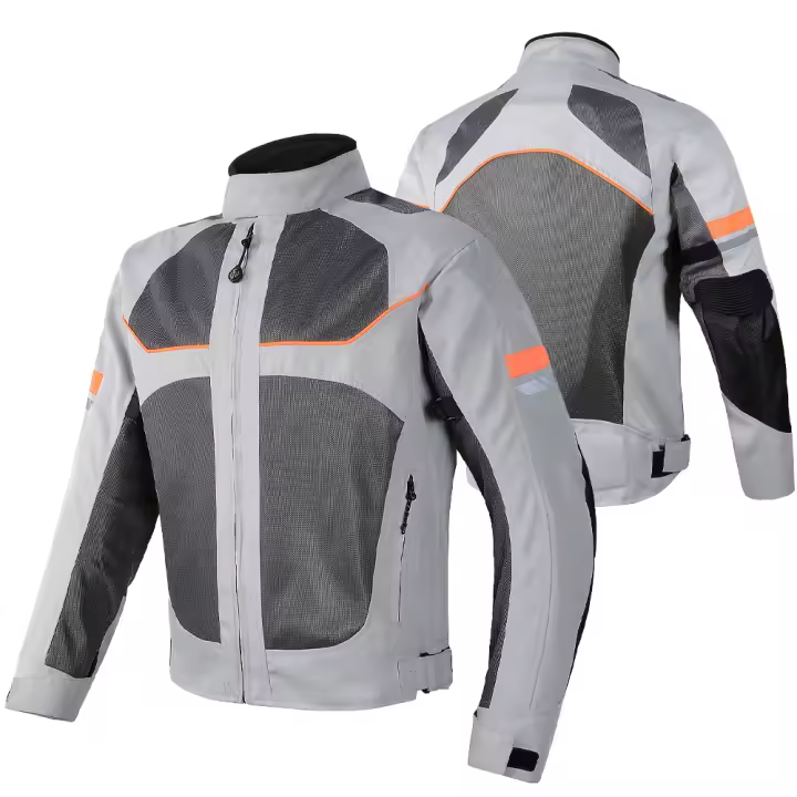 Chaqueta de Moto Transpirable VEMAR Anti-caída, Resistente al Desgaste, Tejido Reflectante con Almohadillas Protectoras CE Cierre de Cremallera Estilo Redondo Tallas S-4XL - 1