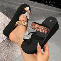 Sandalias de tacón plano con diamantes de imitación plateados para mujer, chanclas de banda estrecha con diamantes brillantes, zapatillas informales de playa, verano, 2024 - details 30