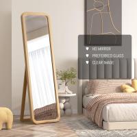 160 x 46 cm Espejo de Pared Grande, Espejo de Cuerpo Entero Marco de Madera, Espejo Pared Madera Rectangular, Moderno Espejo pie Pare Dormitorio Vestuario, Madera - details 2