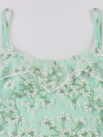 Elegante Vestido de Fiesta de Noche con Encaje de Malla Retro 2025 Vestido de Banqueté sin Espalda con Volantes para Mujeres - details 3