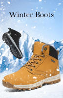 Botas de senderismo cálidas de invierno para hombre, zapatos de escalada al aire libre para clima frío, zapatos de Trekking antideslizantes, botas de nieve impermeables - details 2