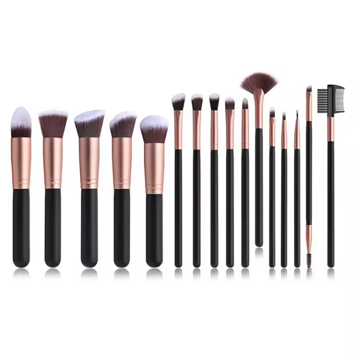Set de Pinceles de Maquillaje de Alta Calidad de 16 Piezas Pinceles Sintéticos para Cara y Ojos para Corrector de Polvo, Blush, Sombra de Ojos - 1