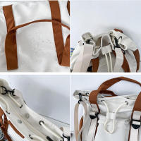 Bolso de hombro de nailon ligero con asa superior de gran capacidad, negro y blanco, para guardar cosméticos y teléfonos móviles - details 5