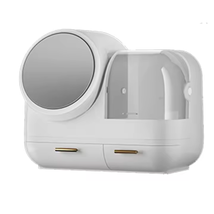 Organizador de Cosméticos Moderno con Espejo Caja de Almacenamiento con Luz LED - 1