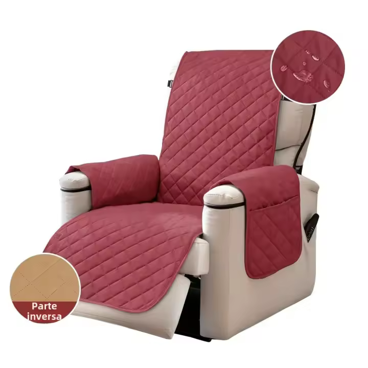 Cubierta De Silla reclinable Impermeable Y Lavable Para Niños Y Mascotas Con Cinturones Elásticos Protector De Muebles - 1