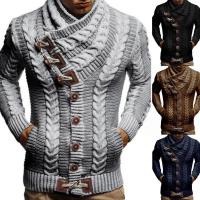Cardigan de Cuello Alto para Hombres Manga Larga Ajuste Suelto Moda Casual Punto de Lana - details 1