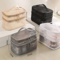 Bolsa de Maquillaje de Doble Capa Grande Transparente para Viajes y Uso Diario - details 3