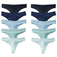 10PCS Conjunto De Bragas De Algodón Para Mujer Estilo Deportivo Y Sexy Transpirables Cómodas Y Suaves G-Strings En Rayas - details 8