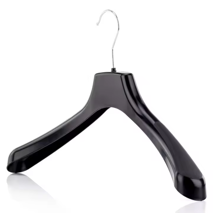 ‎ 41 x 4 x 25 cm 20 Perchas 42cm Plástico Negro Hombros Anchos Antideslizantes para Chaquetas y Abrigos - 1