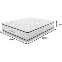 Colchón Viscoelástico 135x190 cm - Altura 30 cm - Upsilon - Espuma HR y Blue Latex - Firme, Transpirable, Hipoalergénico, Ergonómico - Cara Invierno Verano, 7 Zonas Confort - details 73