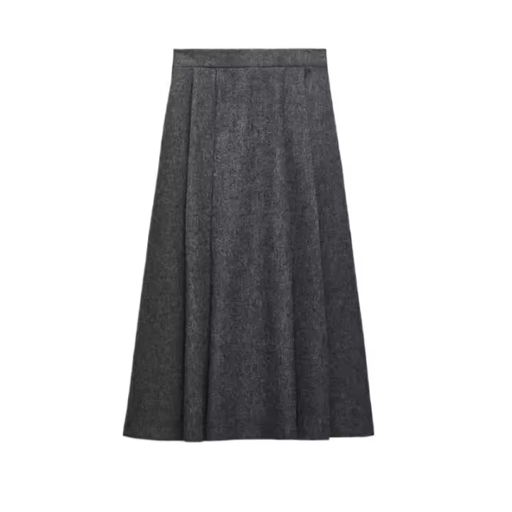 Elegante Blazer de Lana Sintética Texturada Chaqueta Usada de Cintura Alta con Botones - 1