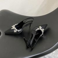 Cadena de diamantes de imitación tacones altos nuevo temperamento puntiagudo bolsa de banquete francés sandalias de cabeza zapatos individuales vacíos - details 37