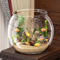 Pecera redonda Ultra transparente, pecera de plástico para peces dorados, pecera de escritorio decorativa, acuario pequeño de escritorio inastillable - details 8