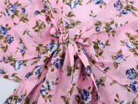OUWU- 2025 Tops de Playa Bohemios con Cordones, Estampado Floral, Manga Trompeta, Tops Cortos, Camisas Casuales, Blusa - details 7